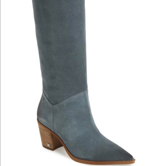 Sam Edelman Suede Pull-on Slouch Boots - Picture 1 of 6